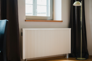 A white radiator in a room