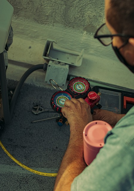 Person Repairing Heating System