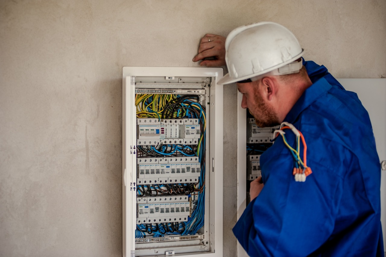 a professional electric wiring expert at work